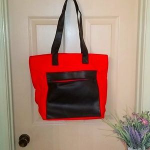 BLACK/RED TOTE